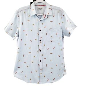 Sovereign Codes Los Angeles Light Blue Pizza & Sauce Button-Up Men's Shirt Sz M